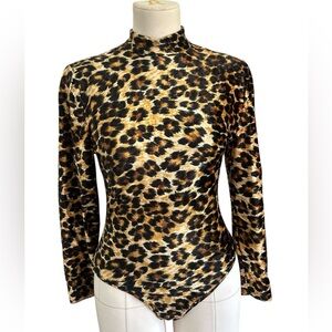 80’s Patrick Kelly velvet leopard bodysuit
